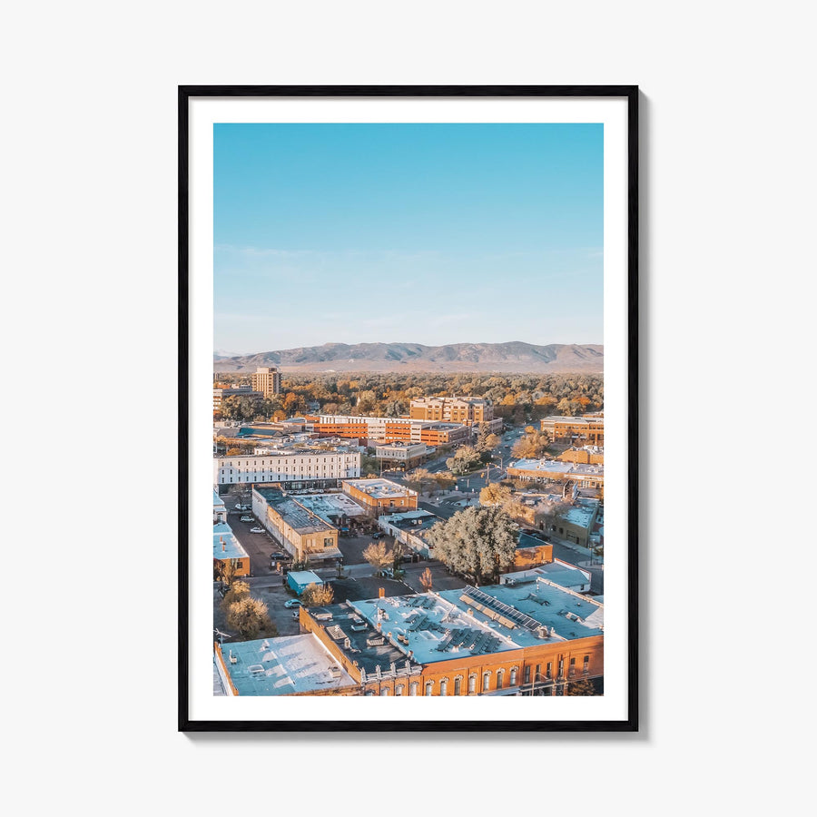 Fort Collins no. 1 colorful photo poster of Colorado, USA – vertical wall art, unframed print shown in interior mockup
