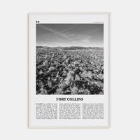 Fort Collins Poster White Wood / 8x12 in Nbourhood Travel B&W Poster