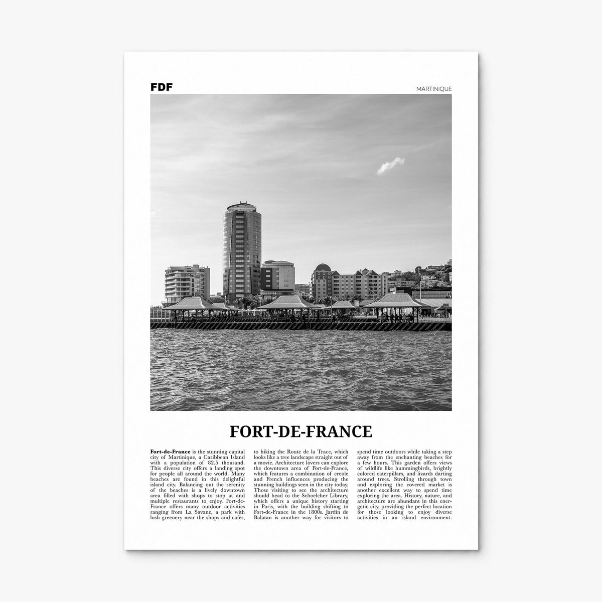 Fort-de-France Newspaper Poster, print only (unframed)
