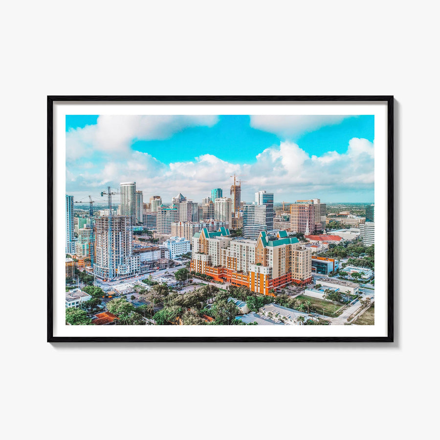 Fort Lauderdale colorful photo poster of Florida, USA – horizontal wall art, unframed print shown in interior mockup
