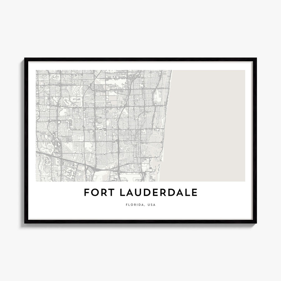 Fort Lauderdale Map Poster, framed poster mockup