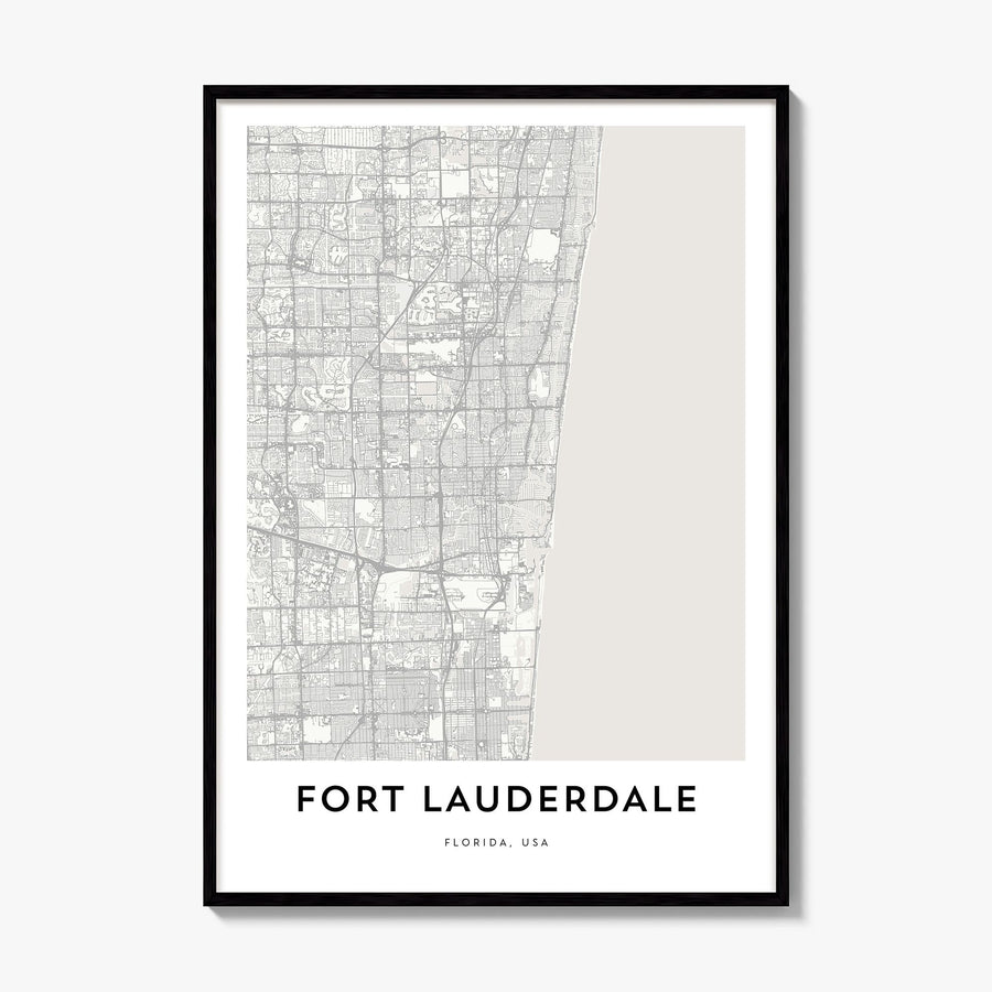 Fort Lauderdale Map Poster, framed poster mockup