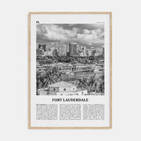 Fort Lauderdale No 1 Poster Natural Wood / 8x12 in Nbourhood Travel B&W Poster