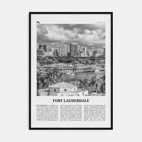 Fort Lauderdale No 1 Poster Black Wood / 8x12 in Nbourhood Travel B&W Poster