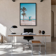 Fort Lauderdale no. 2 colorful photo poster of Florida, USA – vertical wall art in black wood frame, hanging on wall