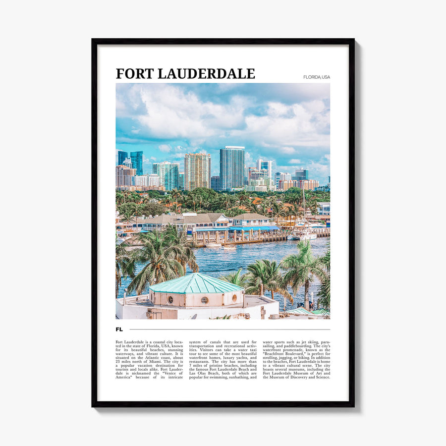 Fort Lauderdale Travel Poster, framed poster mockup