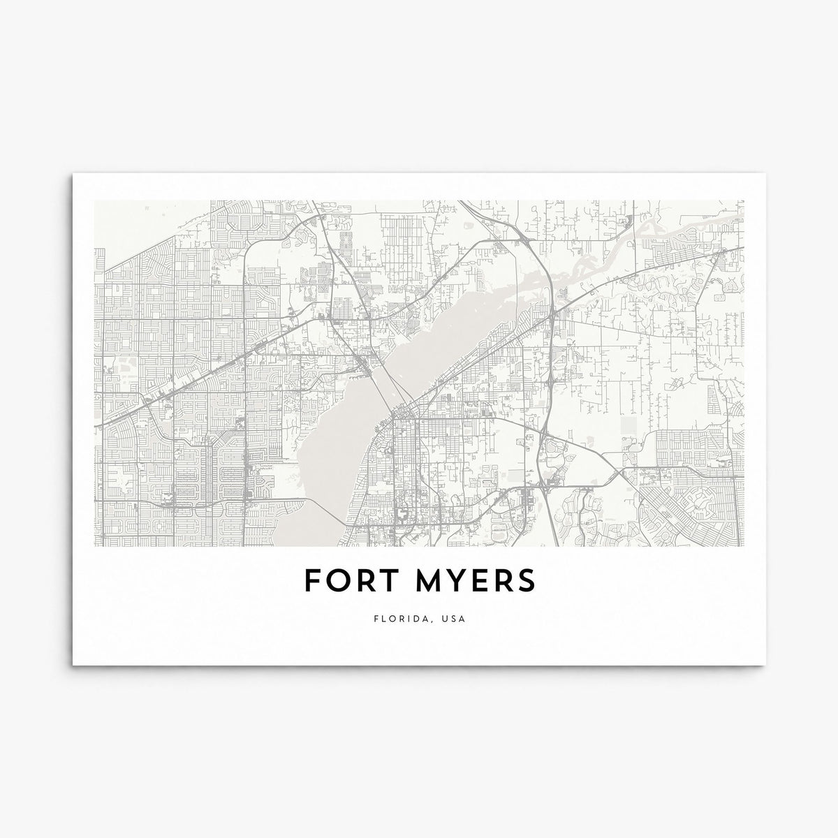 Fort Myers Map Poster, print only (unframed)