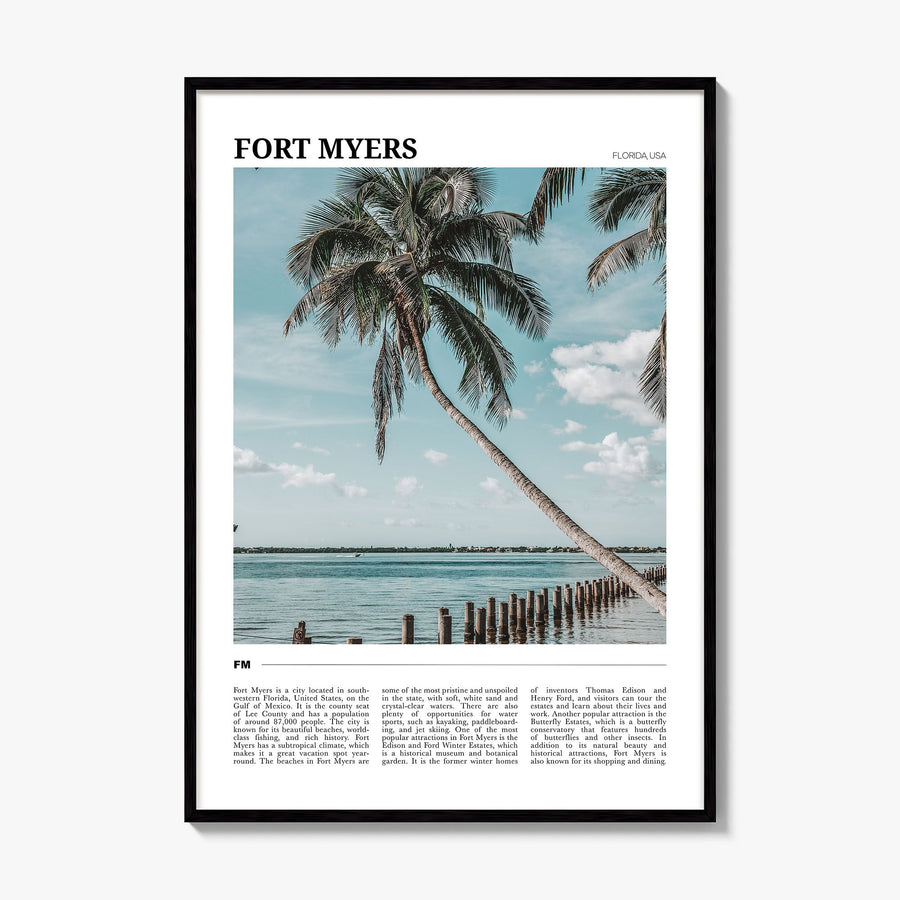 Fort Myers Travel Poster, framed poster mockup