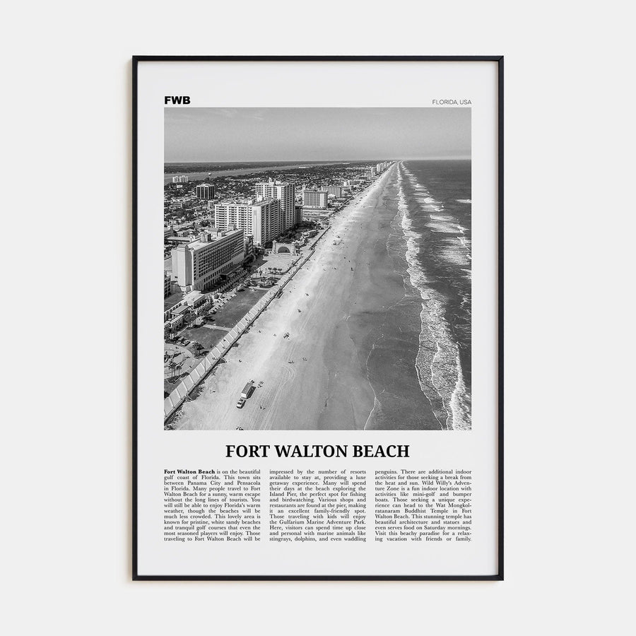 Fort Walton Beach No 2 Poster None / 8x12 in Nbourhood Travel B&W Poster