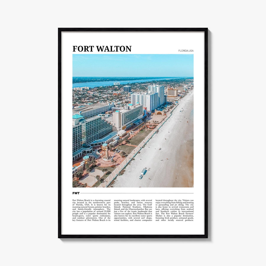 Fort Walton Beach no. 2 colorful travel poster of Florida, USA – vertical wall art, unframed print shown in interior mockup