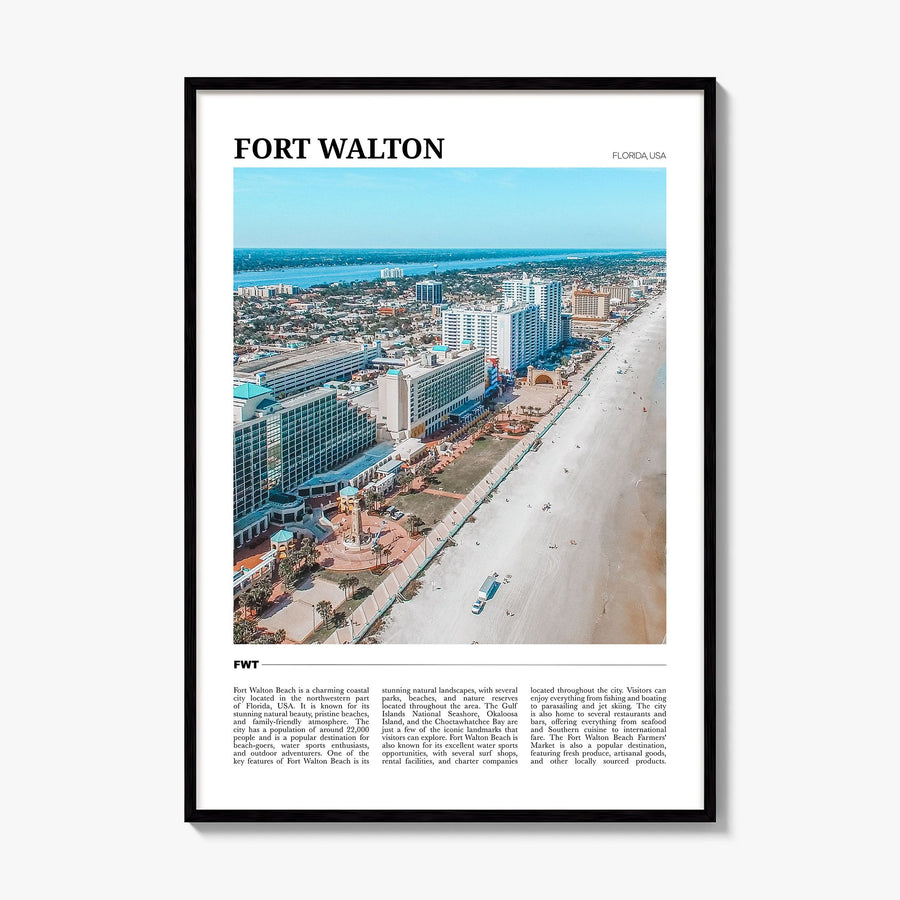 Fort Walton Travel Poster, framed poster mockup