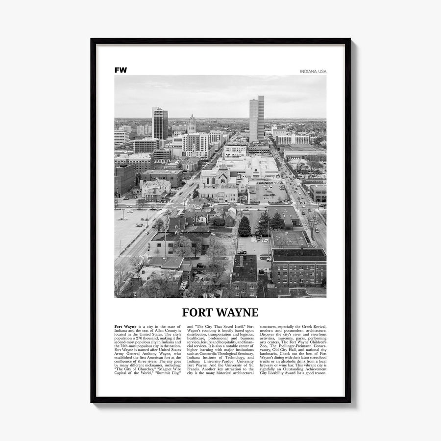 Fort Wayne Newspaper No 2 Poster, framed poster mockup