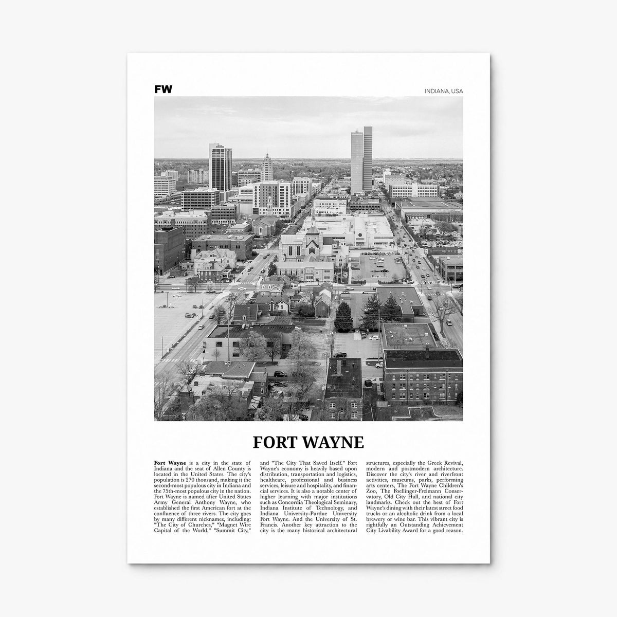 Fort Wayne Newspaper No 2 Poster, print only (unframed)