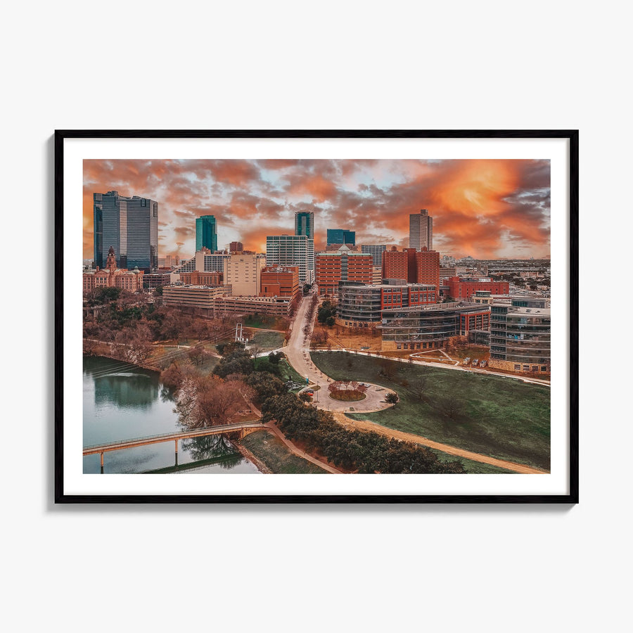 Fort Worth Photo Poster, framed poster mockup, white border