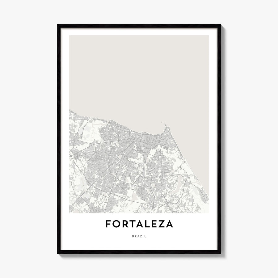 Fortaleza Map Poster, framed poster mockup