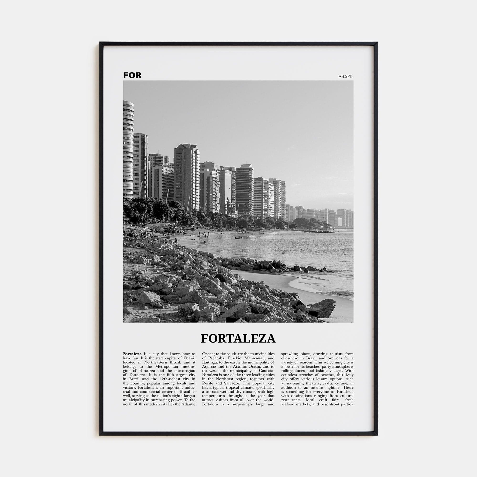 Fortaleza Poster None / 8x12 in Nbourhood Travel B&W Poster