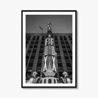 Fox Theater black & white photo poster of Michigan, USA – vertical wall art, unframed print shown in interior mockup