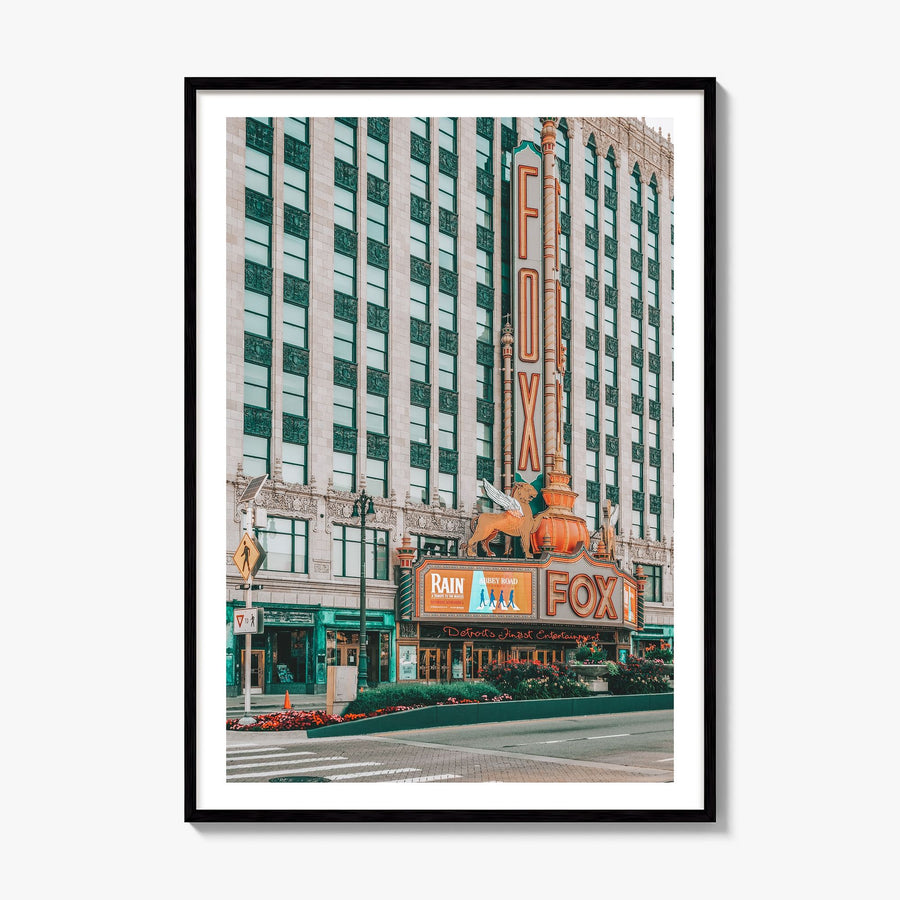 Fox Theater Photo Poster, framed poster mockup, white border