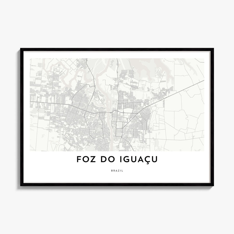 Foz do Iguaçu Map Poster, framed poster mockup