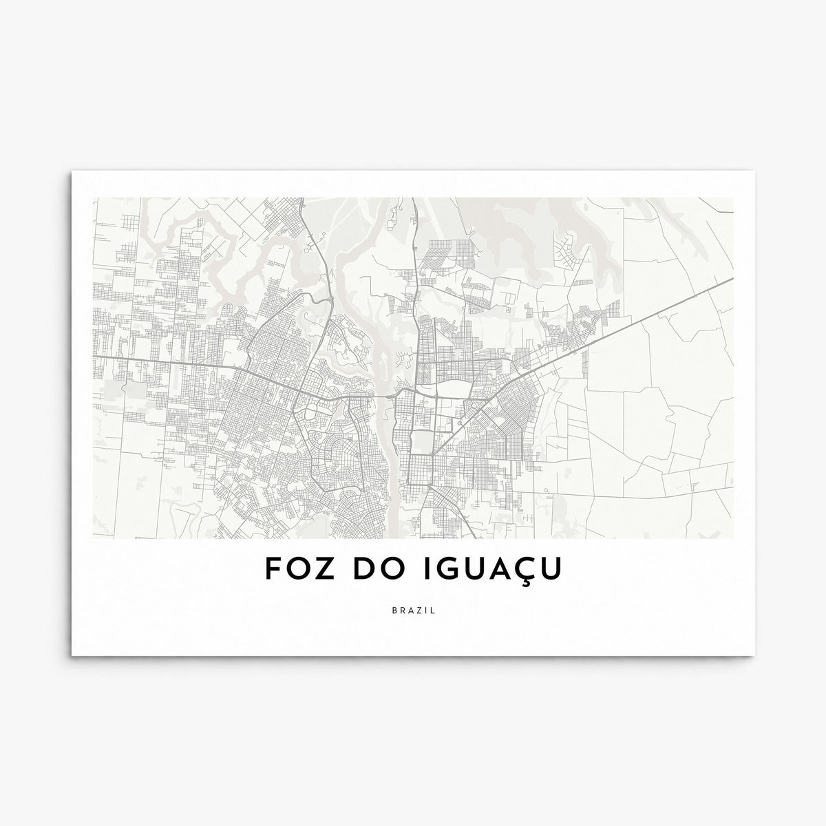 Foz do Iguaçu Map Poster, print only (unframed)