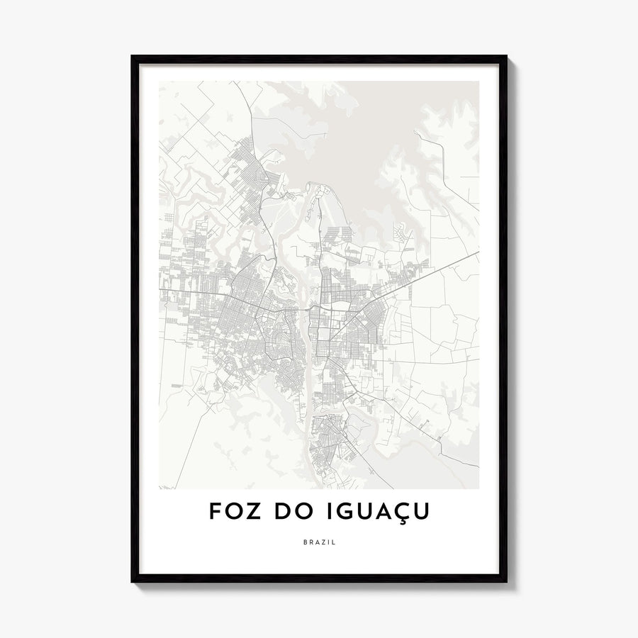 Foz do Iguaçu Map Poster, framed poster mockup