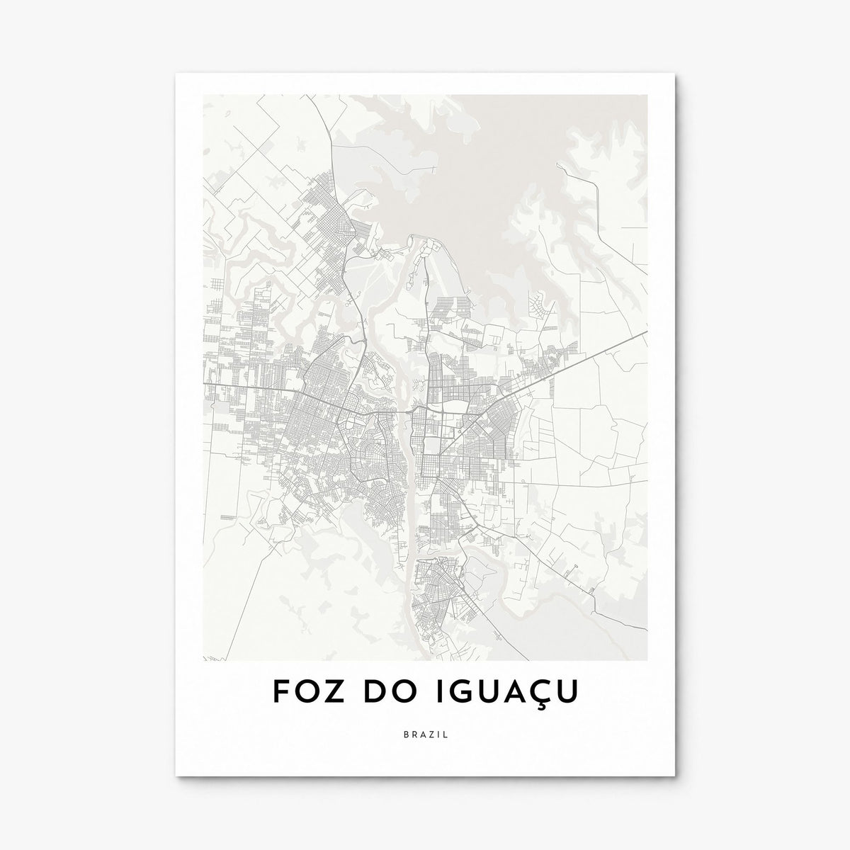 Foz do Iguaçu Map Poster, print only (unframed)