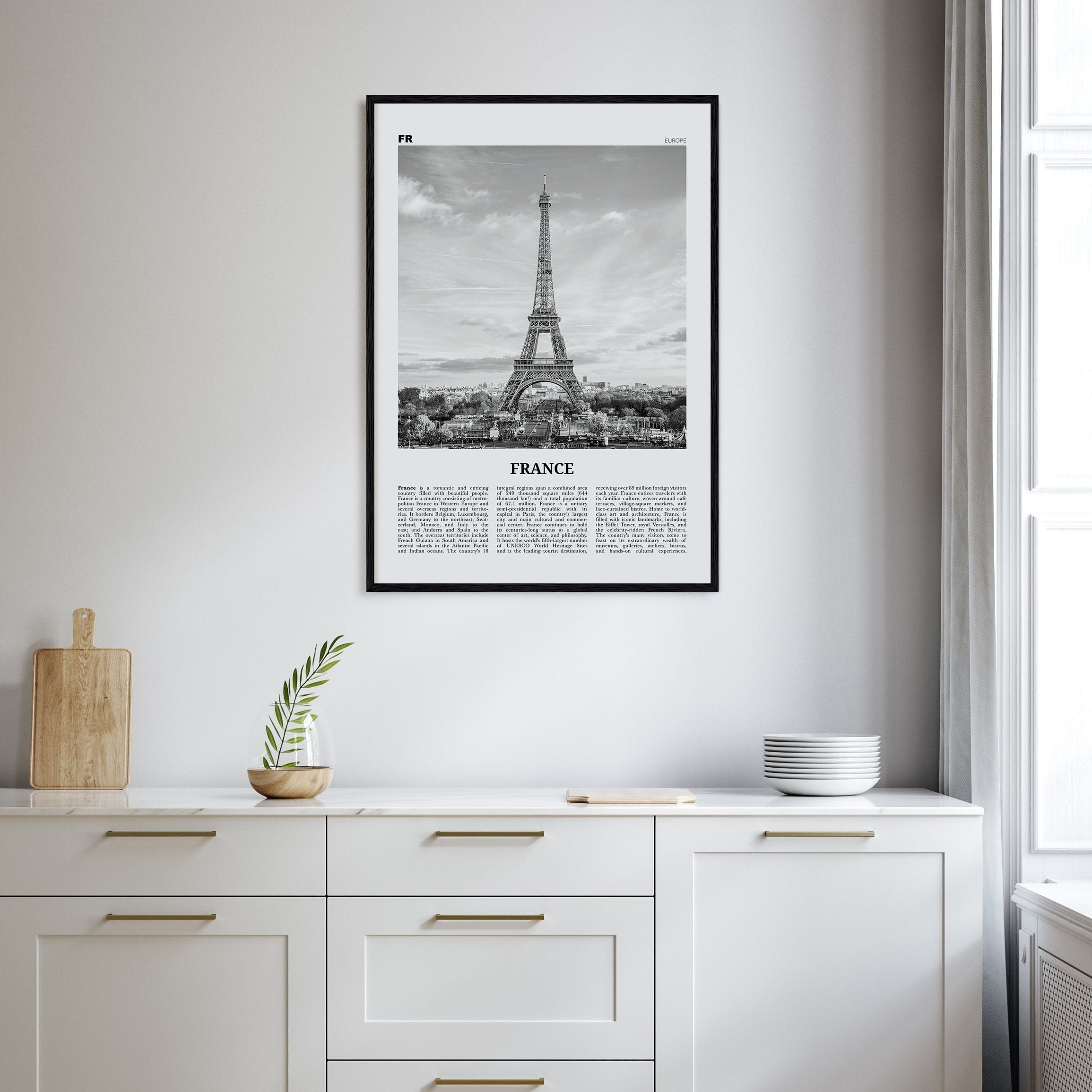 France No 1 Poster Nbourhood Travel B&W Poster