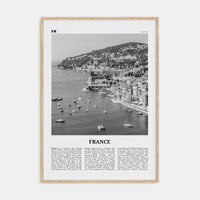 France No 3 Poster Natural Wood / 8x12 in Nbourhood Travel B&W Poster