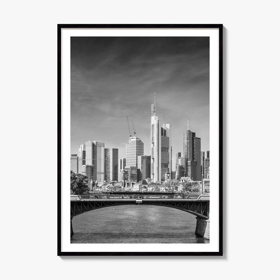 Frankfurt am Main Photo Poster, framed poster mockup, white border