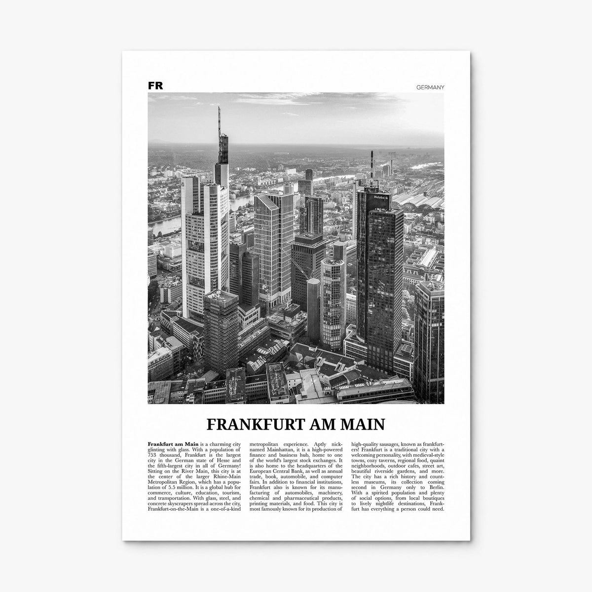 Frankfurt am Main Newspaper Poster, print only (unframed)