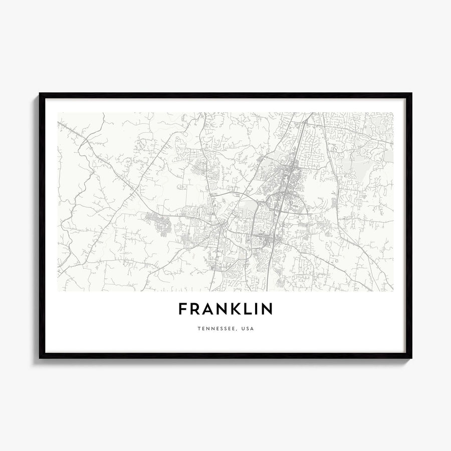 Franklin Map Poster, framed poster mockup