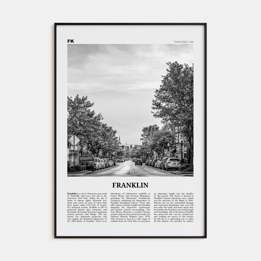 Franklin Poster None / 8x12 in Nbourhood Travel B&W Poster