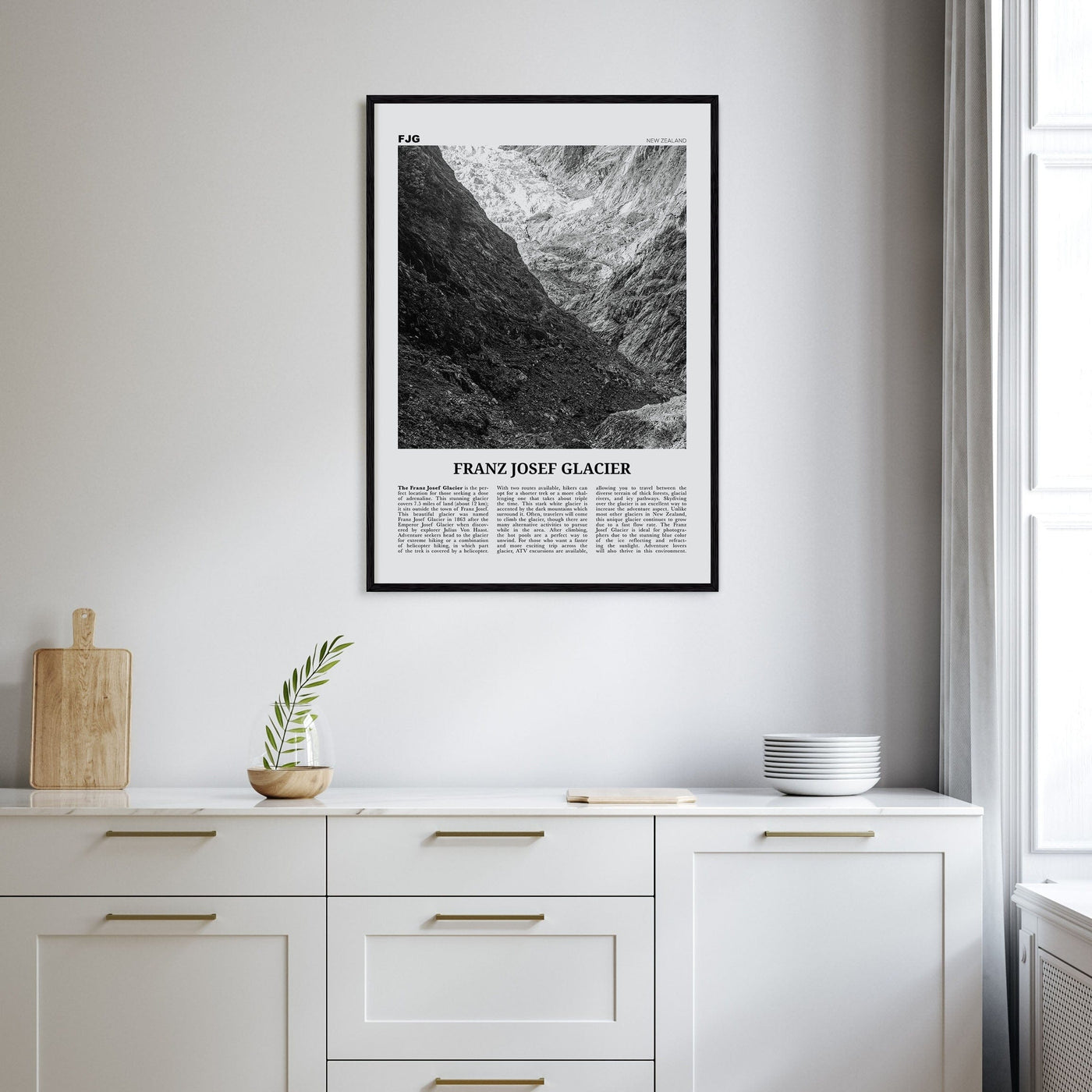 Franz Josef Glacier Poster Nbourhood Travel B&W Poster