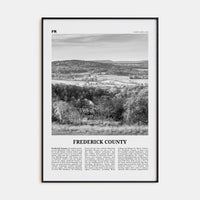 Frederick County Poster None / 8x12 in Nbourhood Travel B&W Poster