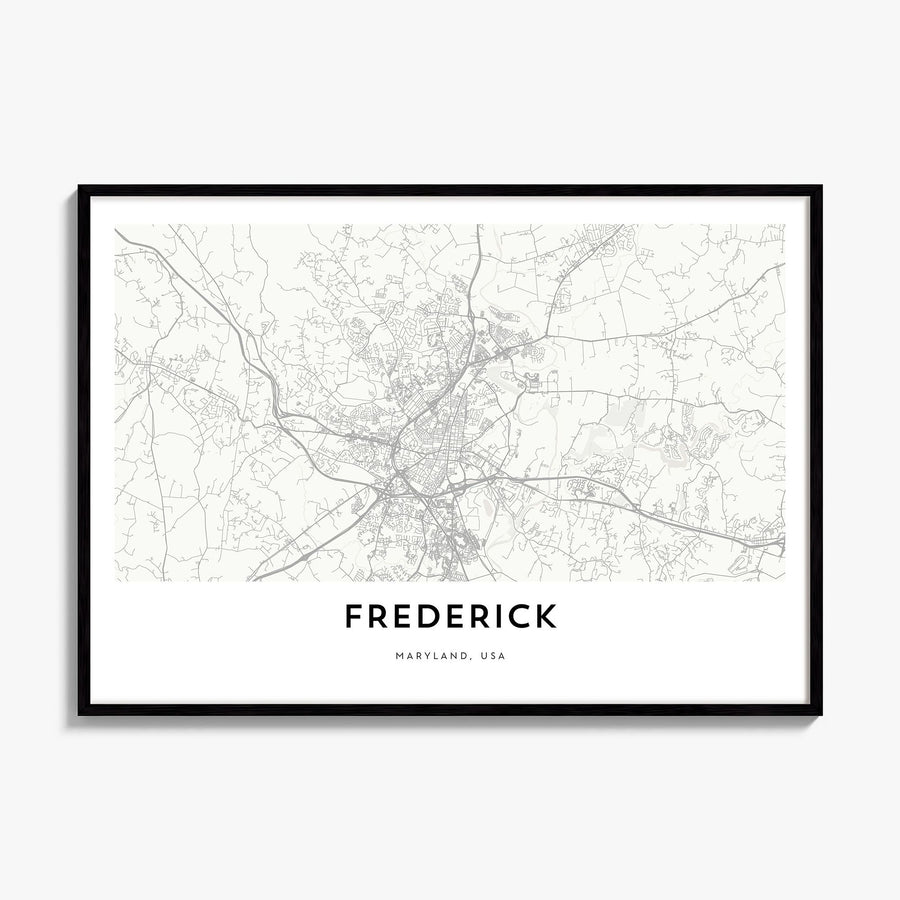 Frederick Map Poster, framed poster mockup