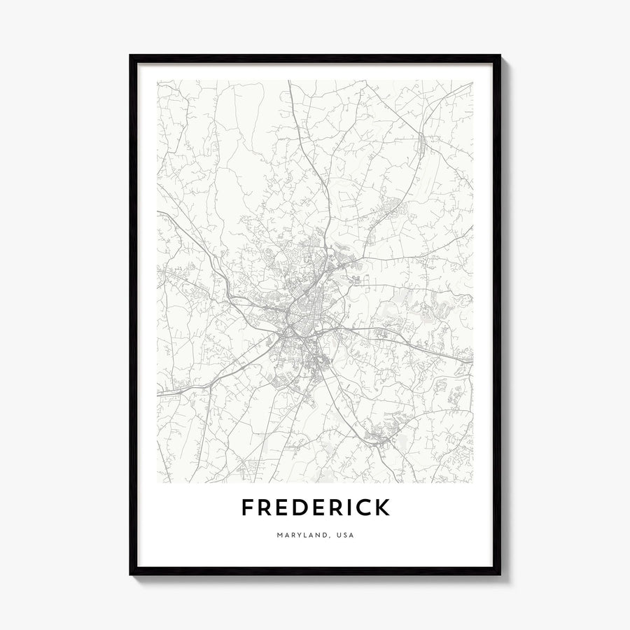 Frederick Map Poster, framed poster mockup