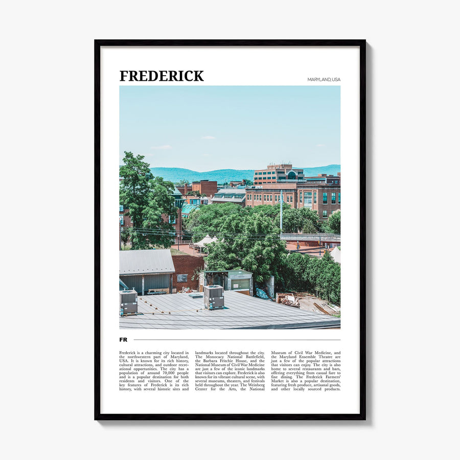 Frederick Travel Poster, framed poster mockup