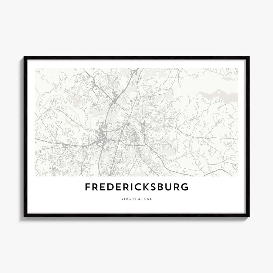 Fredericksburg, Virginia Map Poster, framed poster mockup