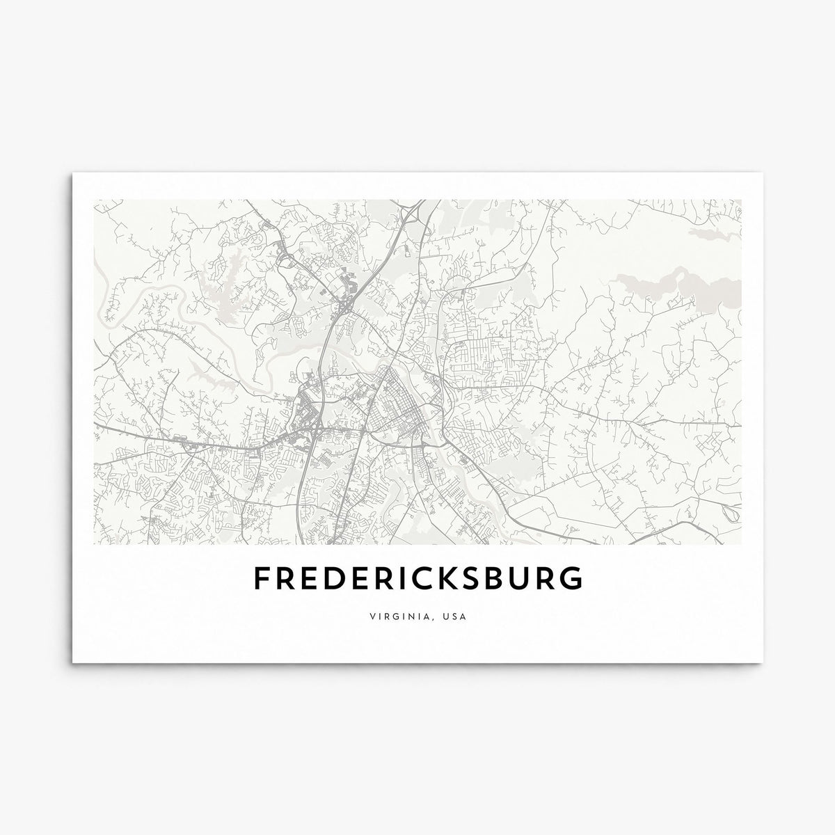 Fredericksburg, Virginia Map Poster, print only (unframed)