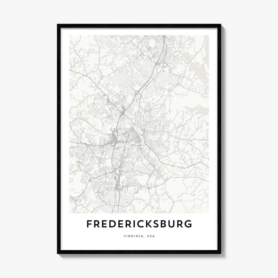 Fredericksburg, Virginia Map Poster, framed poster mockup