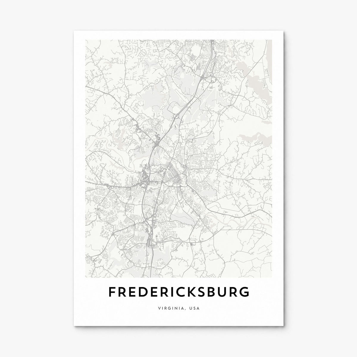 Fredericksburg, Virginia Map Poster, print only (unframed)