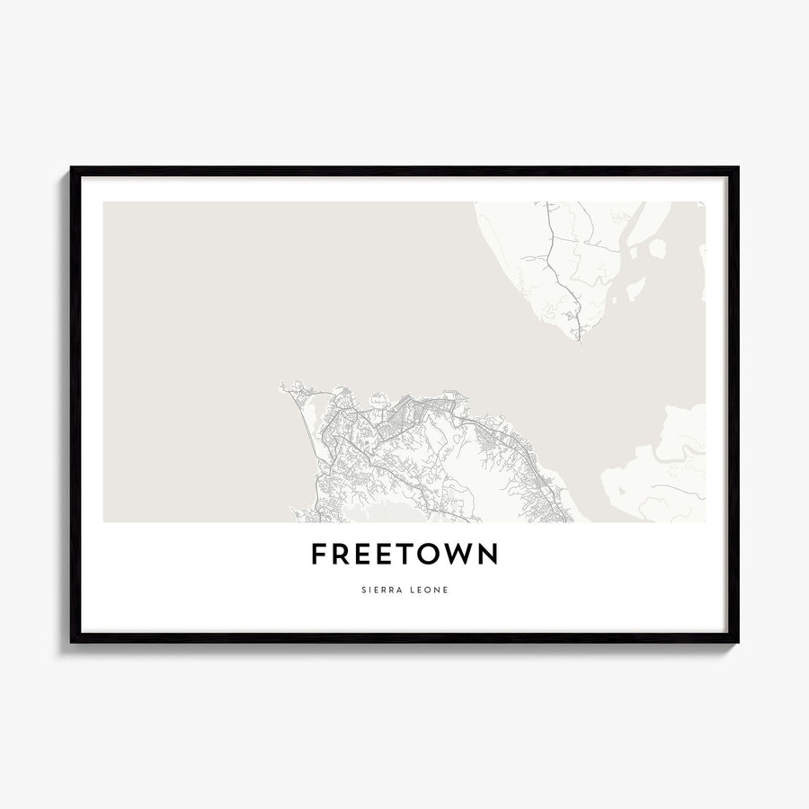 Freetown Map Poster, framed poster mockup