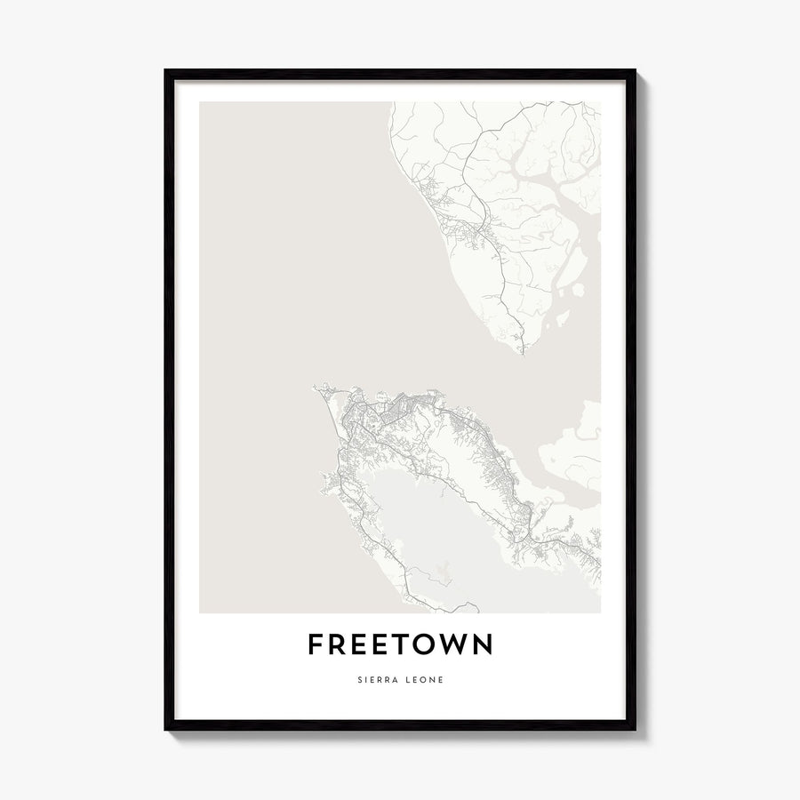 Freetown Map Poster, framed poster mockup
