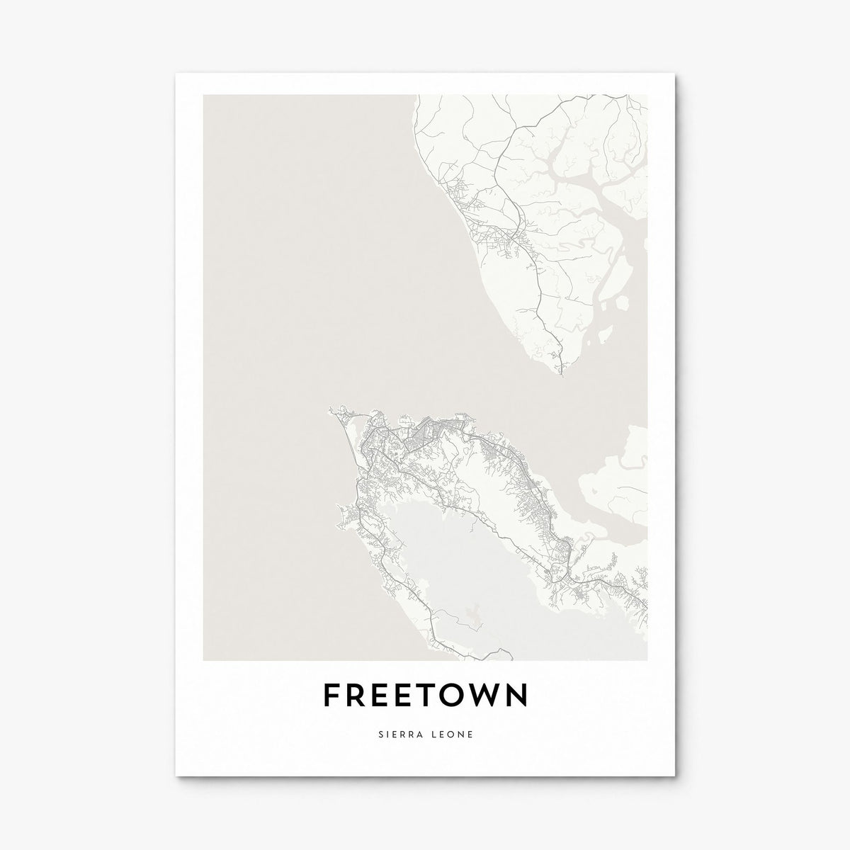 Freetown Map Poster, print only (unframed)