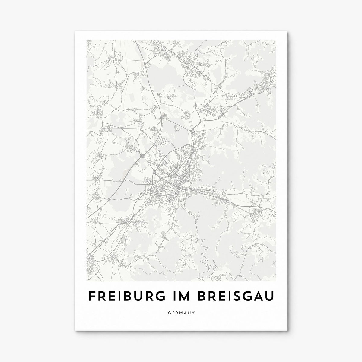 Freiburg im Breisgau Map Poster, print only (unframed)