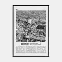 Freiburg im Breisgau Poster Black Wood / 8x12 in Nbourhood Travel B&W Poster