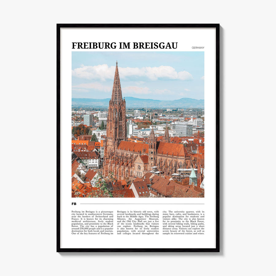 Freiburg im Breisgau Travel No 1 Poster, framed poster mockup