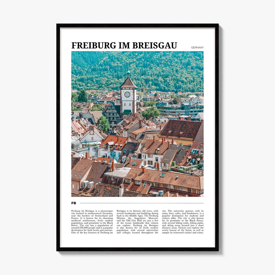 Freiburg im Breisgau Travel No 2 Poster, framed poster mockup