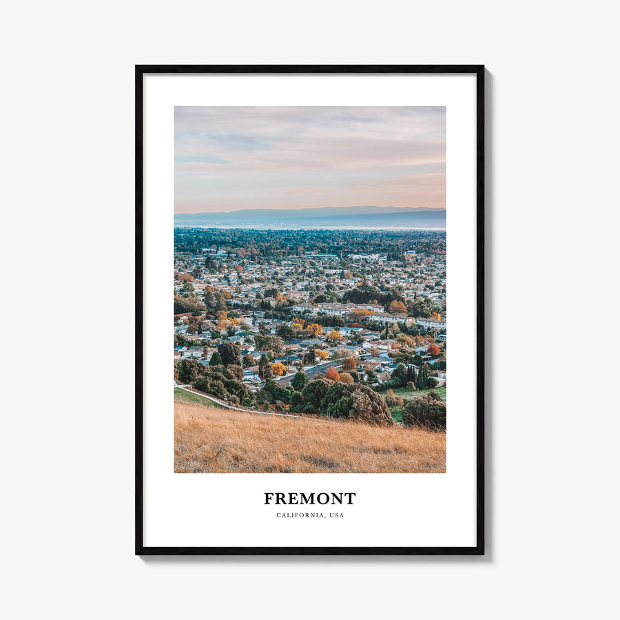 Fremont colorful classic poster of California, USA – vertical wall art, unframed print shown in interior mockup