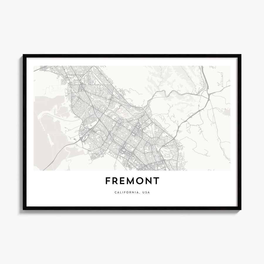 Fremont Map Poster, framed poster mockup